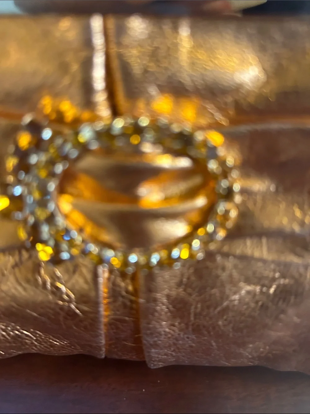 Metallic Orange Gold Evening Clutch Handbag